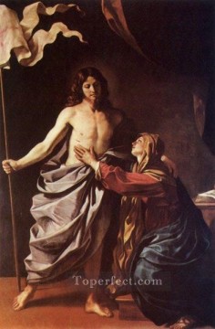 バロック様式の聖母グエルチーノへのキリストの出現 Oil Paintings